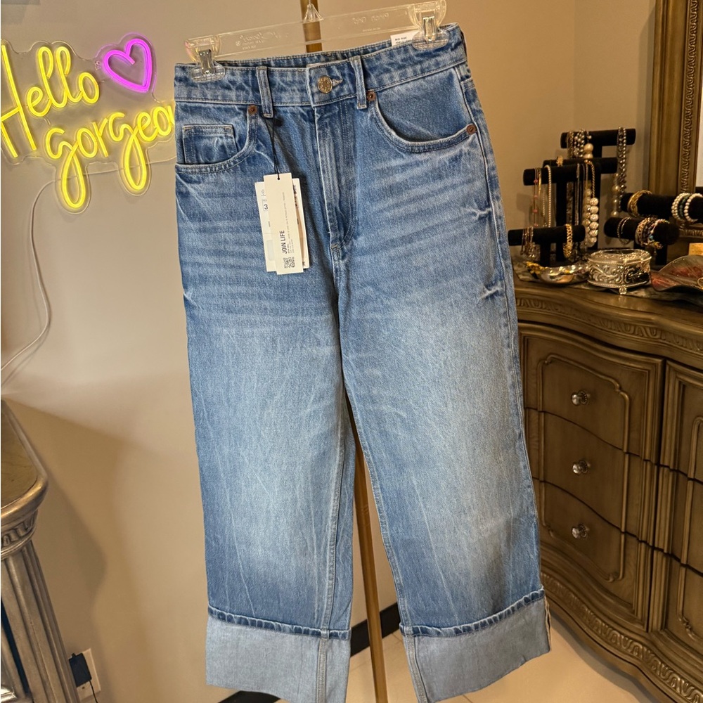 Zara Denim Wide-Leg Pants - Picture 3 of 7